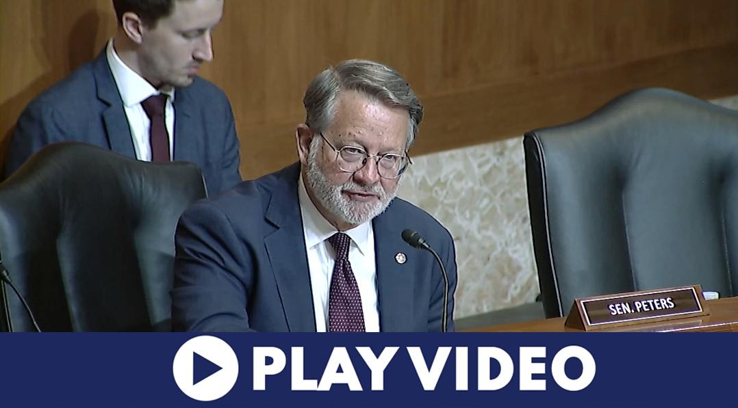 Senator Peters at Appropriations Subcommittee Hearing