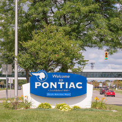 Welcome to Pontiac, MI sign